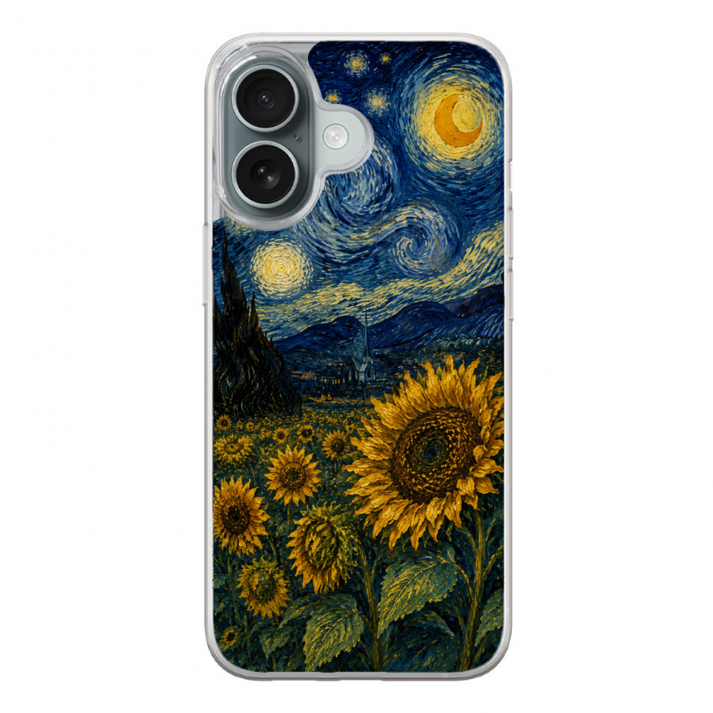 Cover iPhone Sunflower Art – Custodia in Gomma