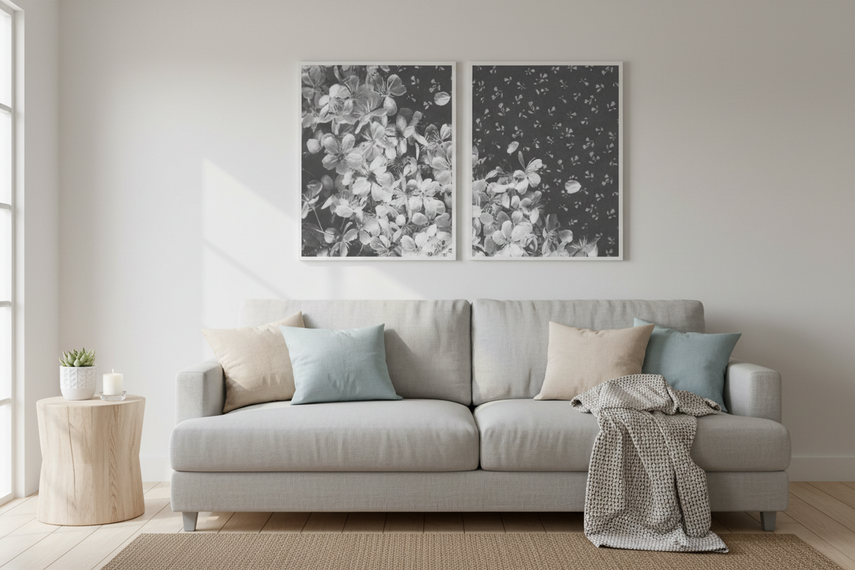 Canvas in soggiorno scandinavo