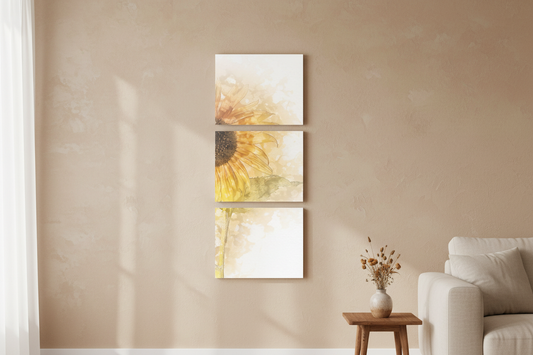 Canvas triptych beige wall