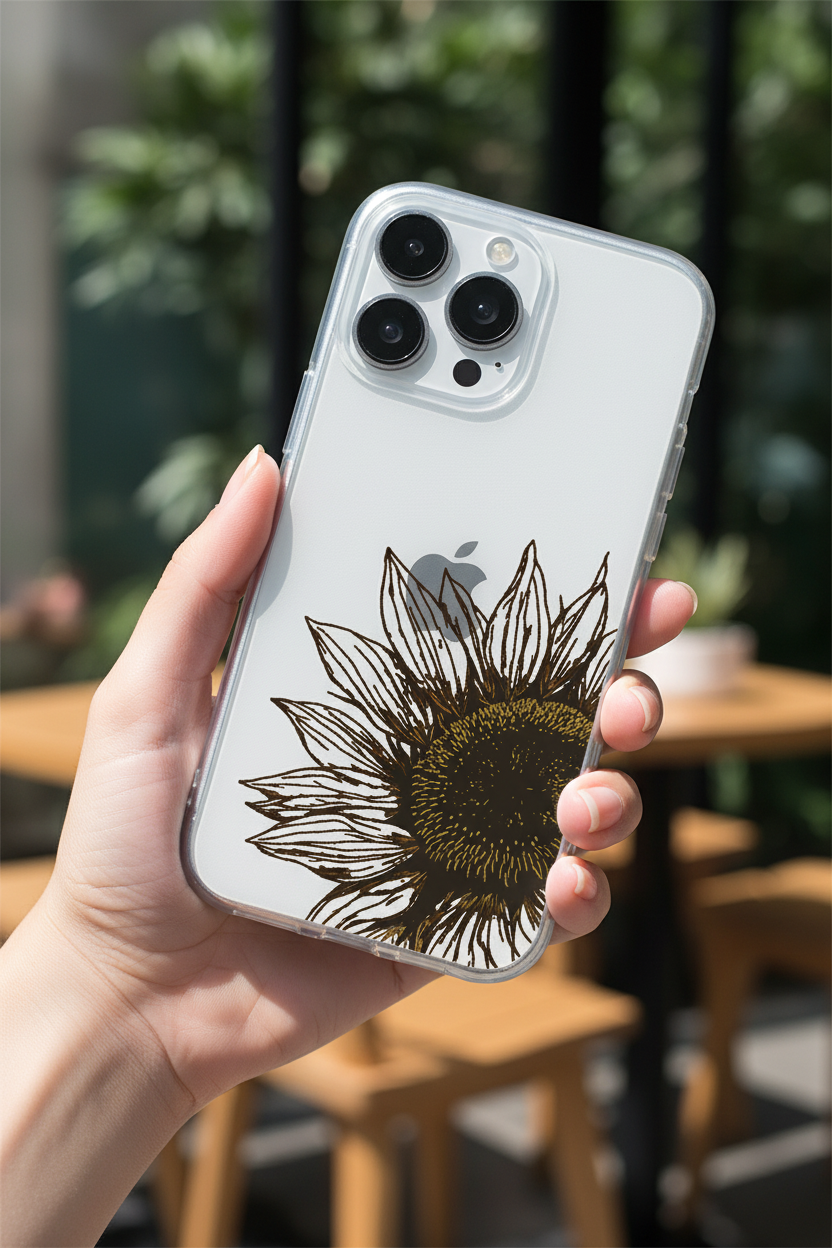 Cover girasole - vista frontale in mano