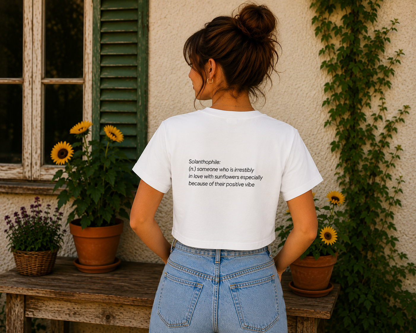 T-shirt Donna Top Crop -I Girasoli-