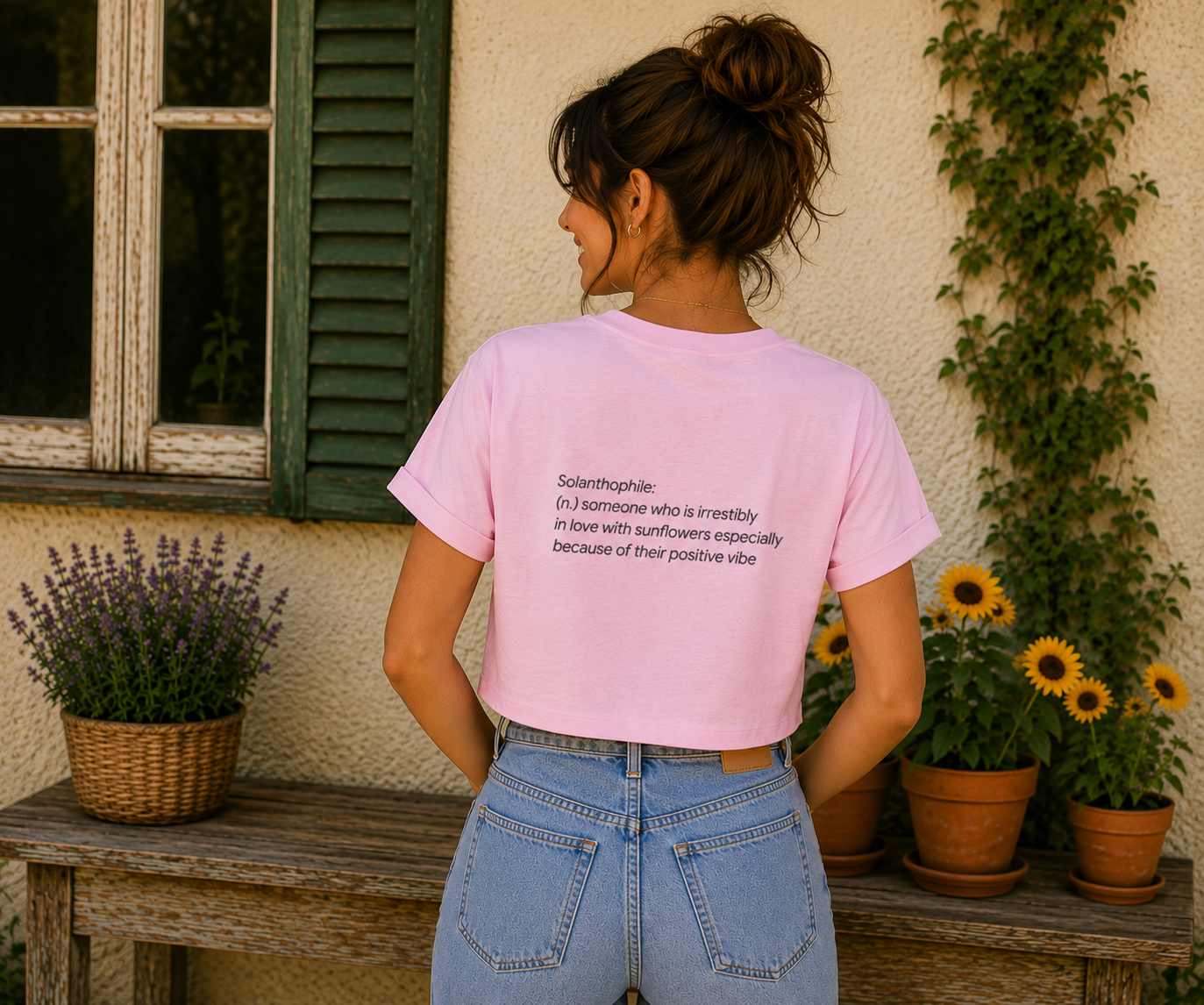 T-shirt Donna Top Crop -I Girasoli-