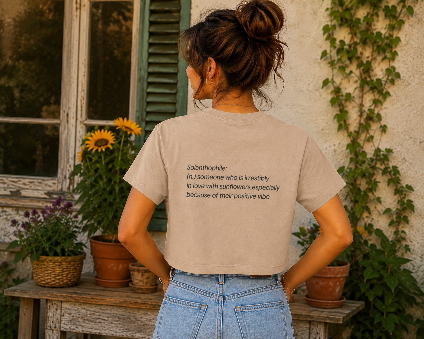 T-shirt Donna Top Crop -I Girasoli-