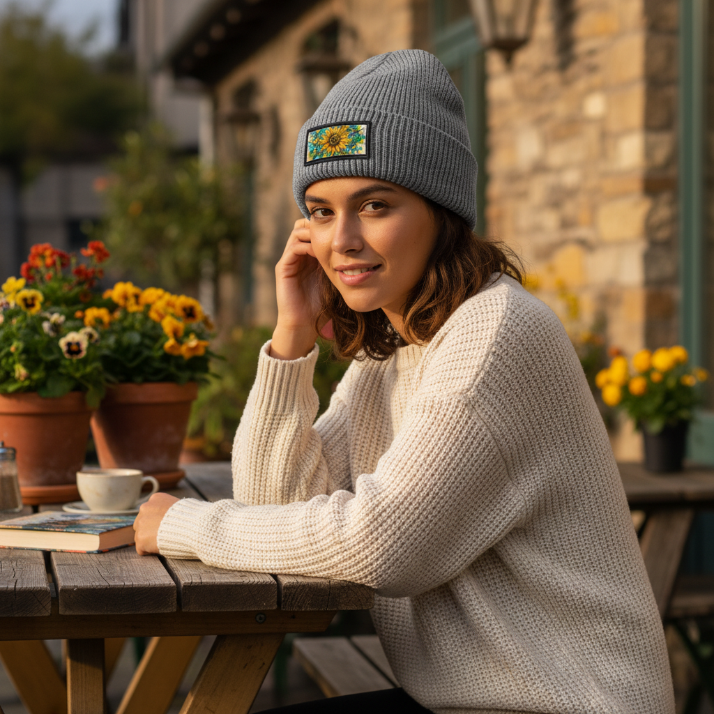 Cappellino unisex stampa artistica girasole