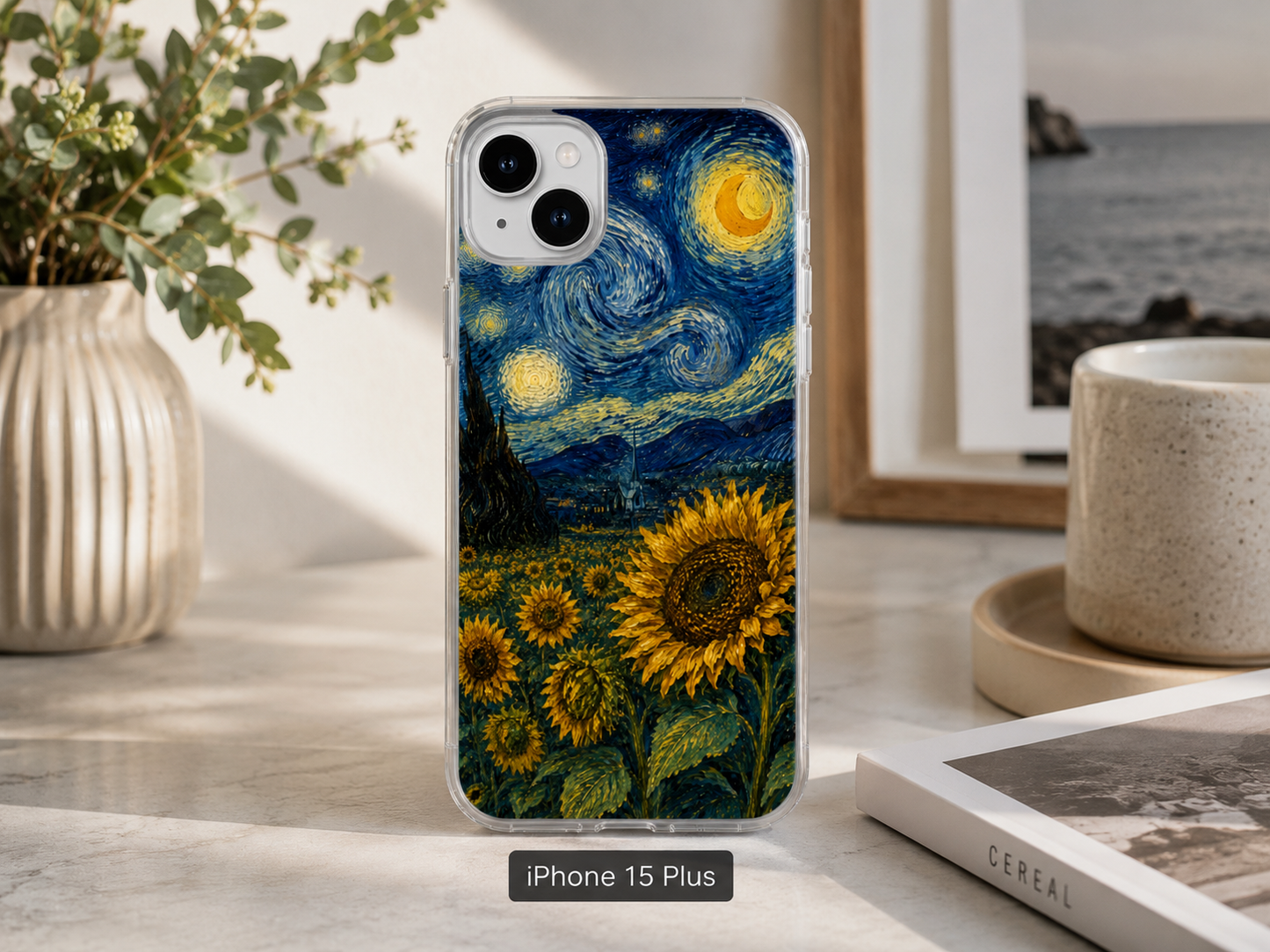 Cover iPhone Sunflower Art – Custodia in Gomma