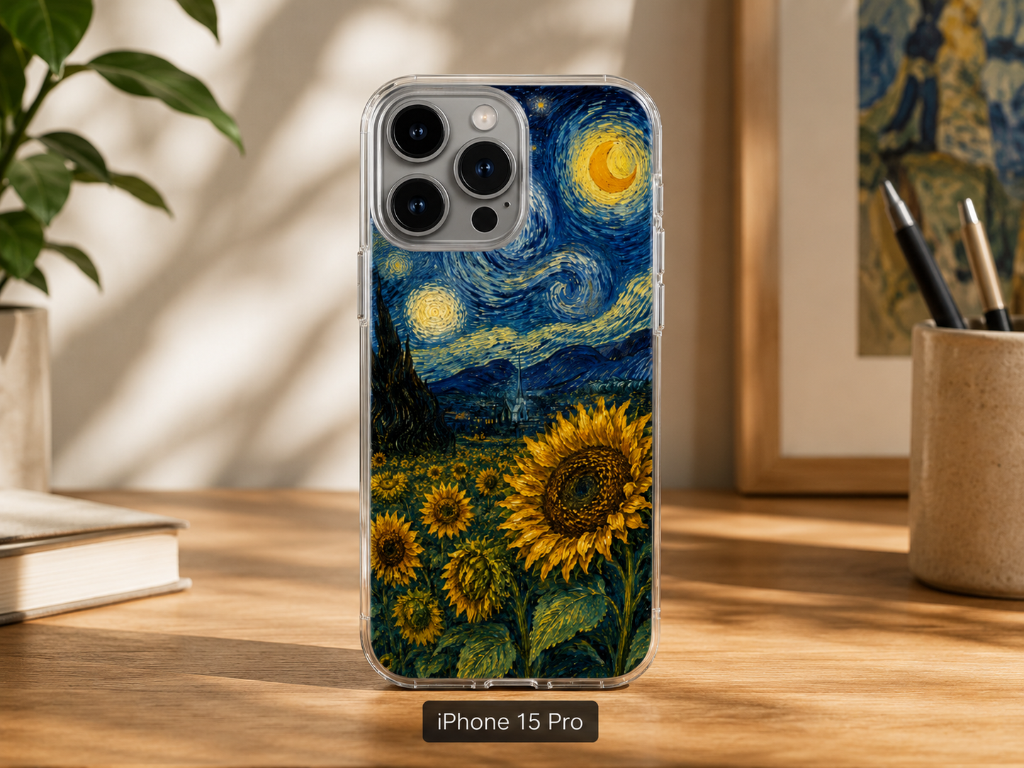 Cover iPhone Sunflower Art – Custodia in Gomma