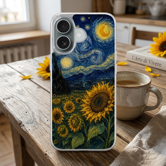 Cover iPhone Sunflower Art – Custodia in Gomma
