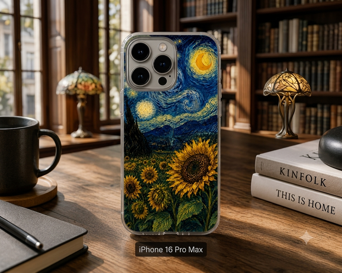Cover iPhone Sunflower Art – Custodia in Gomma