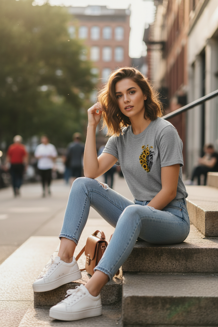 T-shirt grigia lifestyle