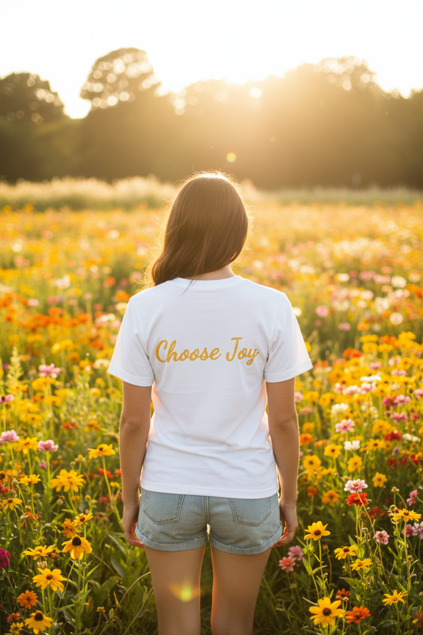 T-shirt retro Choose Joy