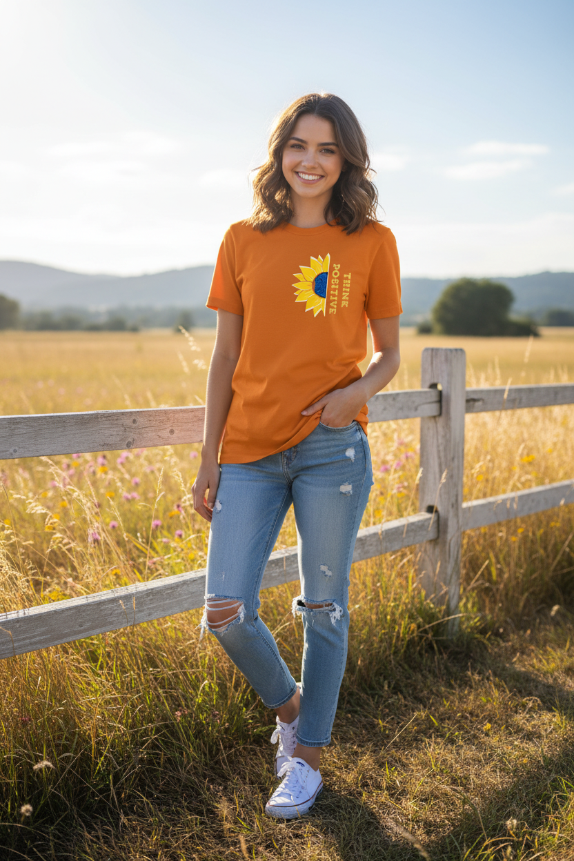 T-shirt Think Positive - donna