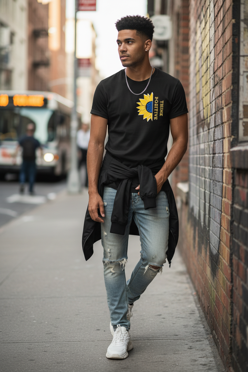 T-shirt Think Positive - uomo